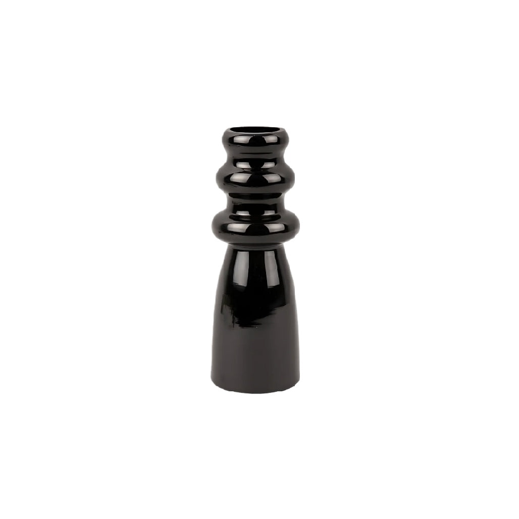 Stylish Black Ceramic Vase with Unique Shapely Design