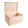 Unfinished Wooden Storage Box with Hinged Lid - Versatile and Eco-Friendly Organizer