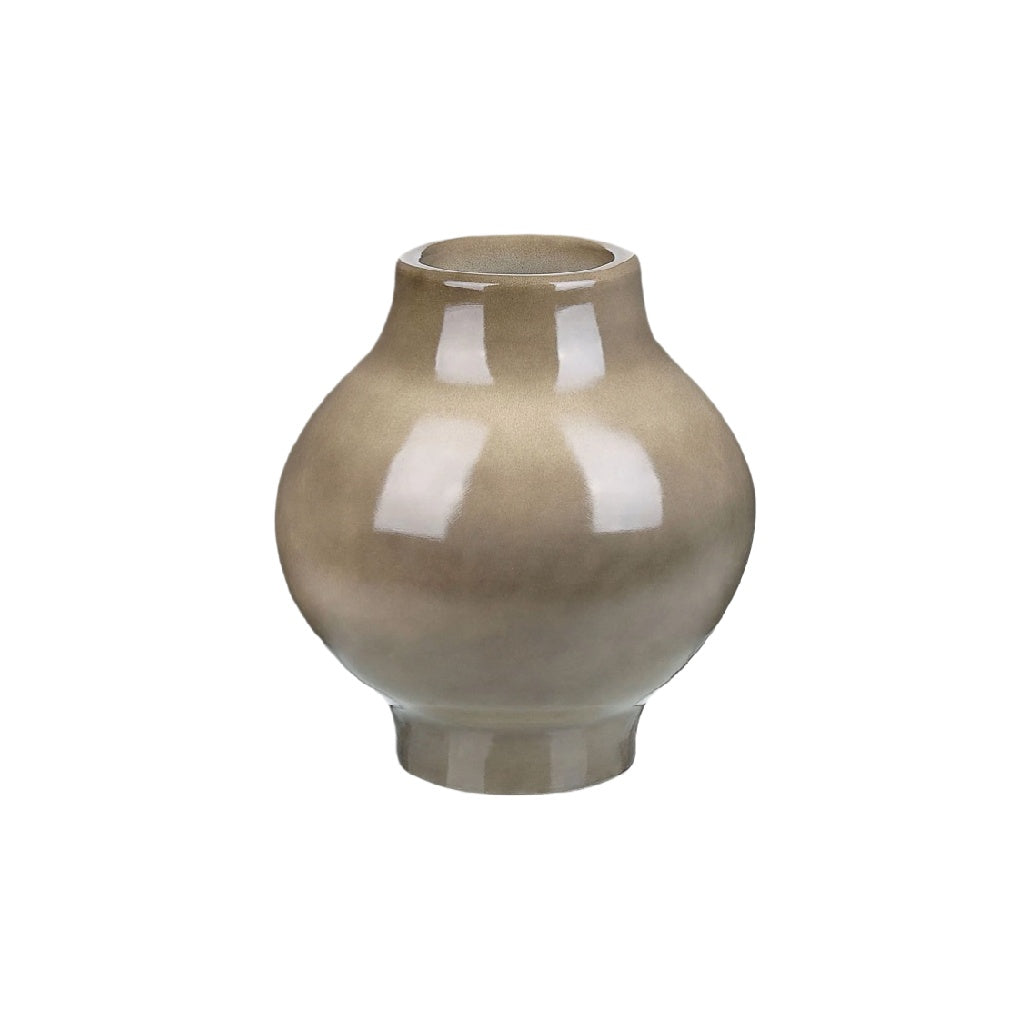Ceramic Decorative Vase - Modern Minimalist Design, Soft Grey Finish