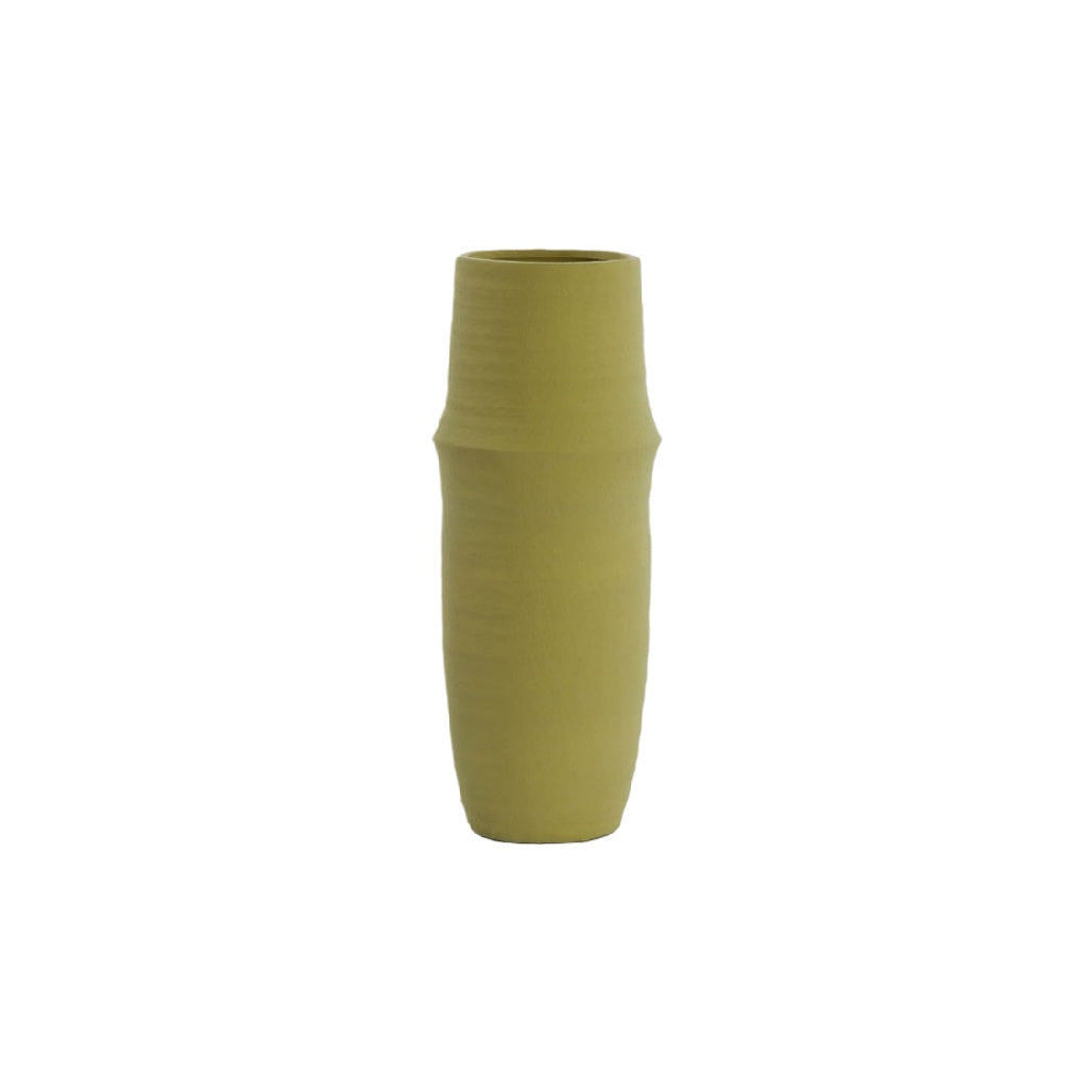 Ceramic Modern Minimalist Vase – Tall Olive Green Decorative Centerpiece