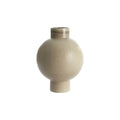 Elegant Beige Ceramic Vase - Modern Round Design for Home Décor