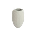 Modern Minimalist Textured Ceramic Vase - White Oval Design