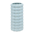 Modern Textured Ceramic Vase - Light Blue, Cylindrical Design