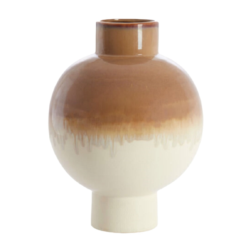 Modern Ceramic Vase with Drip Glaze Finish - Elegant Home Decor
