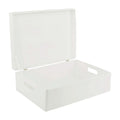 Large White Storage Box with Lid and Handles
