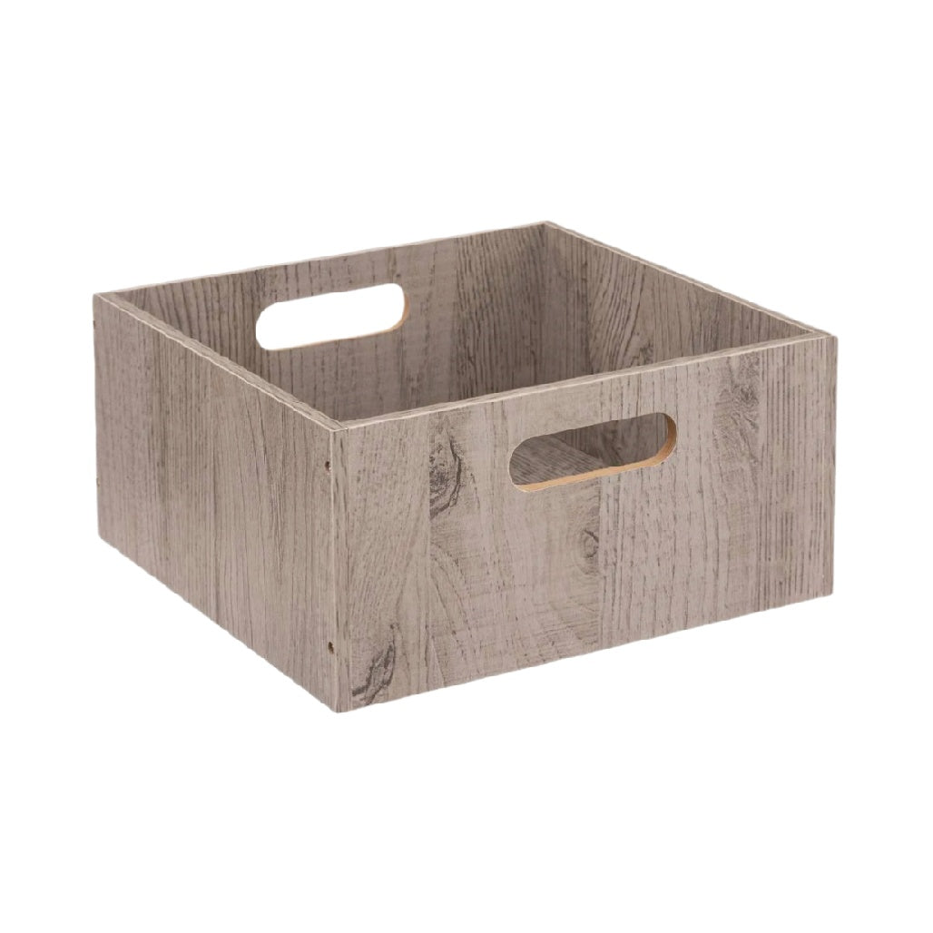 Rustic Wooden Storage Bin with Handles - Versatile Organizer for Home and Office