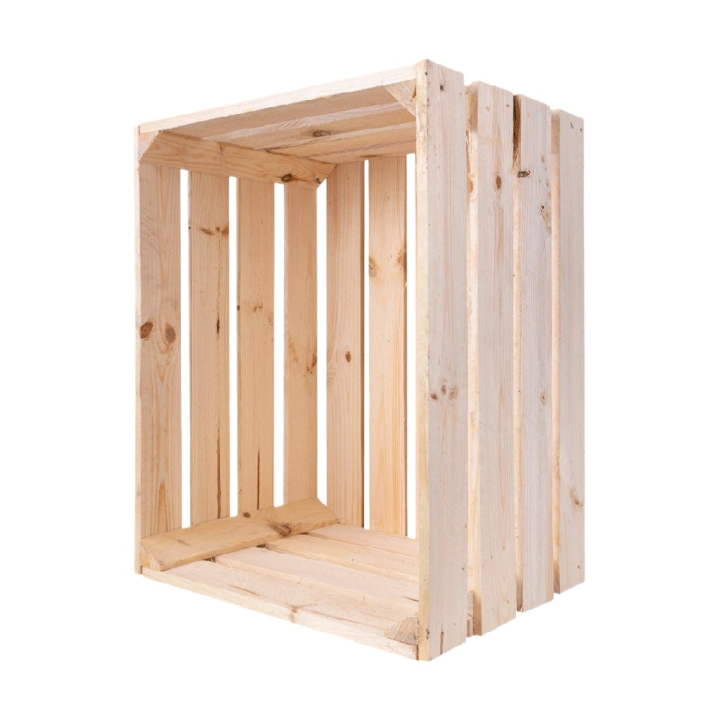 Rustic Wooden Storage Crate – Versatile Unfinished Pine Box for Organizing and Displaying**