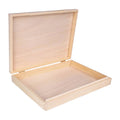 Unfinished Wooden Storage Box with Hinged Lid**